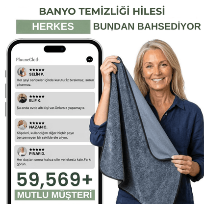 PluuneClothXXL (70x50 cm) – Sadece Su ile İz Bırakmayan Temizlik